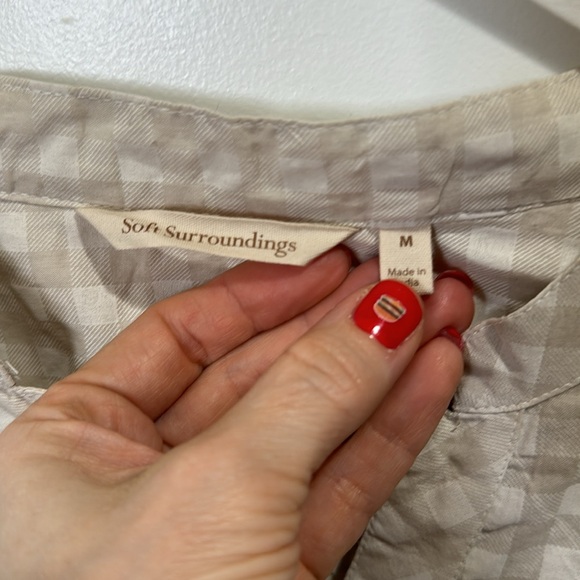 NEW SOFT SURROUNDINGS PLAID TAHITIAN TUNIC TOP MEDIUM - Picture 3 of 6